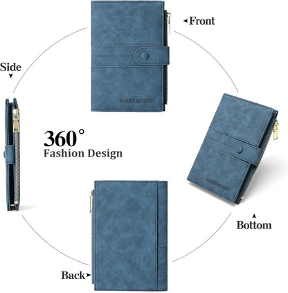 Family Passport Holder Wallet RFID Blocking Zippered Passport Wallet,Women and Men Travel Wallet Ladies Passport Cover