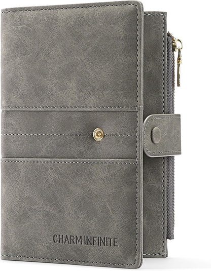 Family Passport Holder Wallet RFID Blocking Zippered Passport Wallet,Women and Men Travel Wallet Ladies Passport Cover