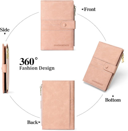 Family Passport Holder Wallet RFID Blocking Zippered Passport Wallet,Women and Men Travel Wallet Ladies Passport Cover