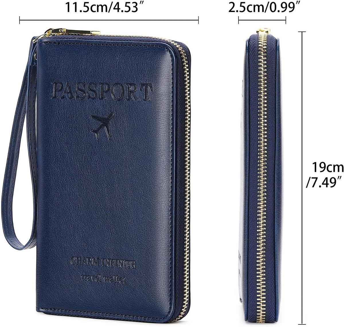 Family Passport Holder Wallet RFID Blocking Zippered Passport Wallet,Women and Men Travel Wallet Ladies Passport Cover