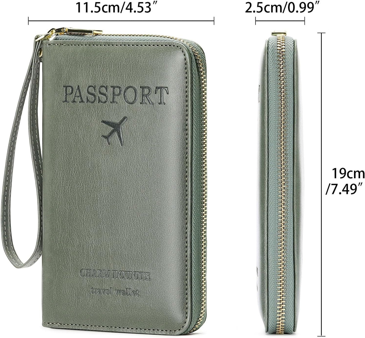 Family Passport Holder Wallet RFID Blocking Zippered Passport Wallet,Women and Men Travel Wallet Ladies Passport Cover