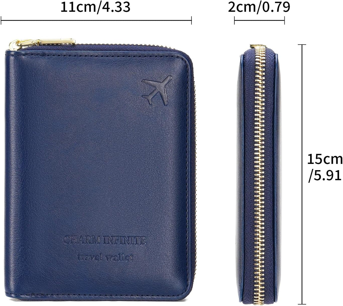 Family Passport Holder Wallet RFID Blocking Zippered Passport Wallet,Women and Men Travel Wallet Ladies Passport Cover