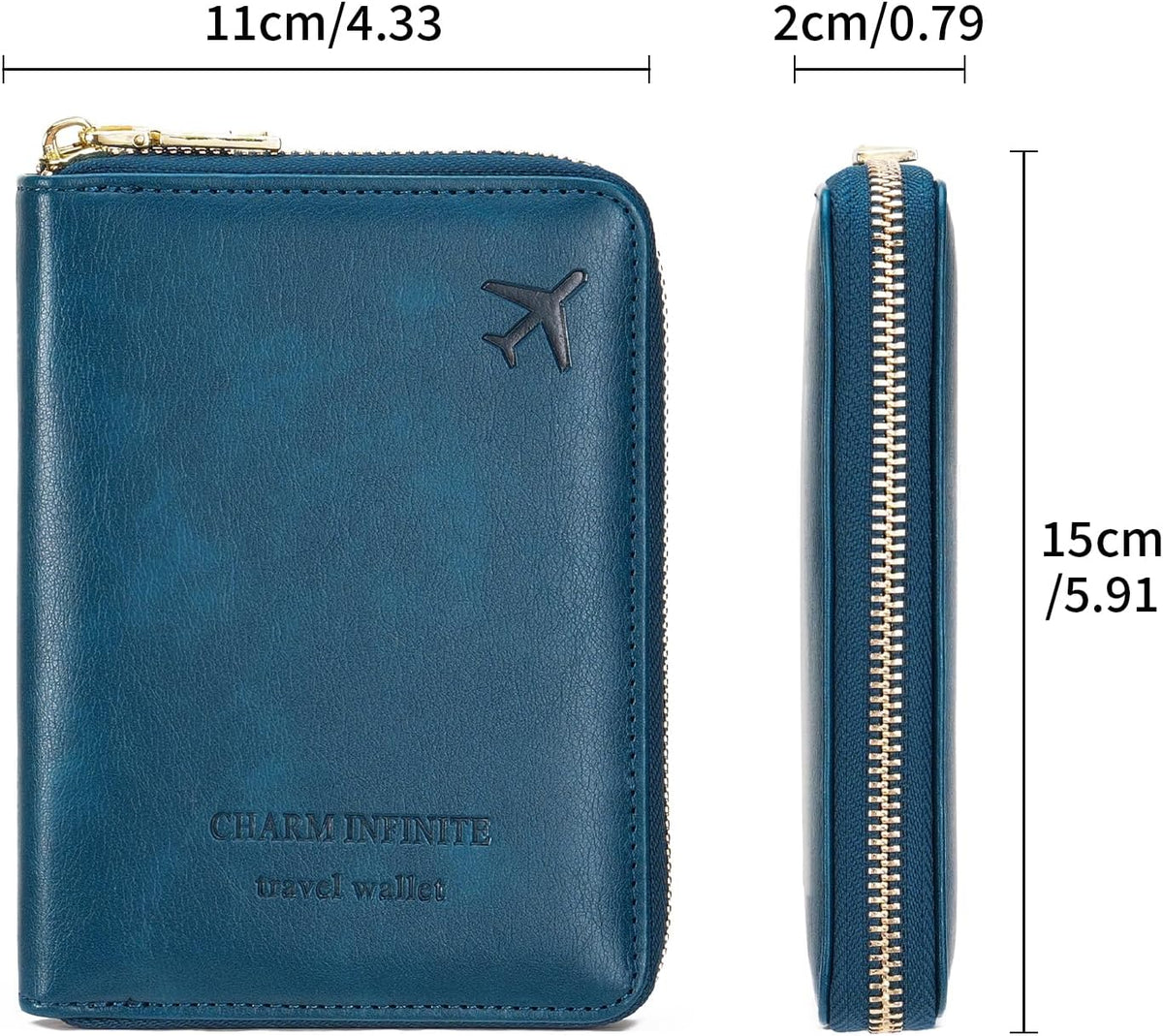 Family Passport Holder Wallet RFID Blocking Zippered Passport Wallet,Women and Men Travel Wallet Ladies Passport Cover