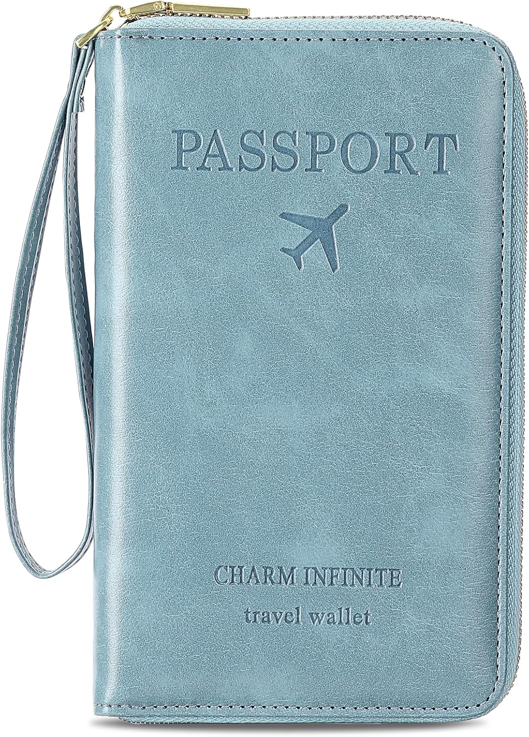 Family Passport Holder Wallet RFID Blocking Zippered Passport Wallet,Women and Men Travel Wallet Ladies Passport Cover