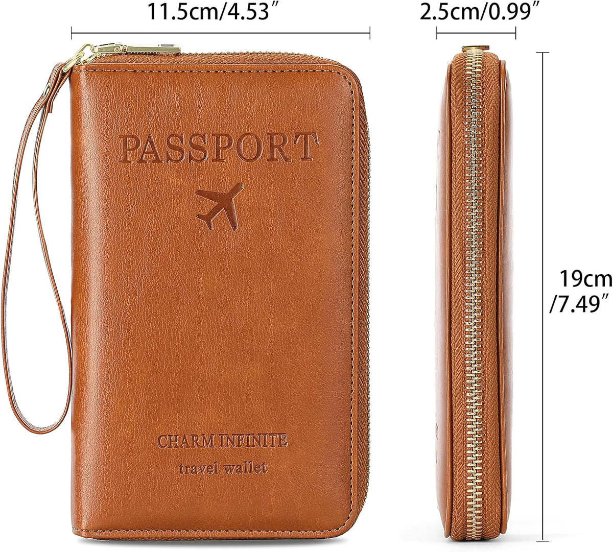 Family Passport Holder Wallet RFID Blocking Zippered Passport Wallet,Women and Men Travel Wallet Ladies Passport Cover