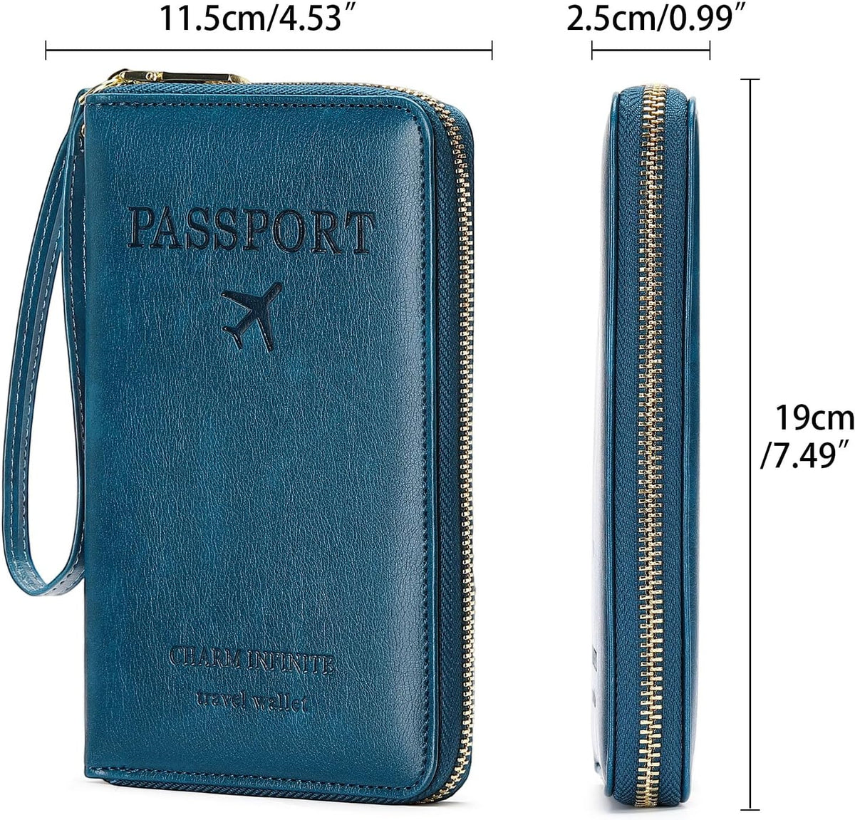 Family Passport Holder Wallet RFID Blocking Zippered Passport Wallet,Women and Men Travel Wallet Ladies Passport Cover