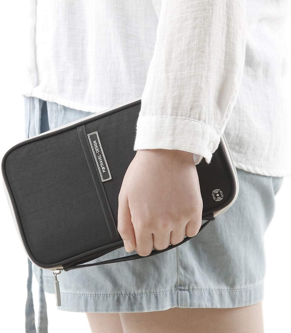 Passport Wallets, Travel Wallet, RFID Family Passport Holder, Trip Document Organizer (Black)
