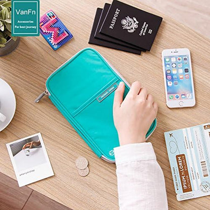 Passport Wallets, Travel Wallet, RFID Family Passport Holder, Trip Document Organizer (Black)
