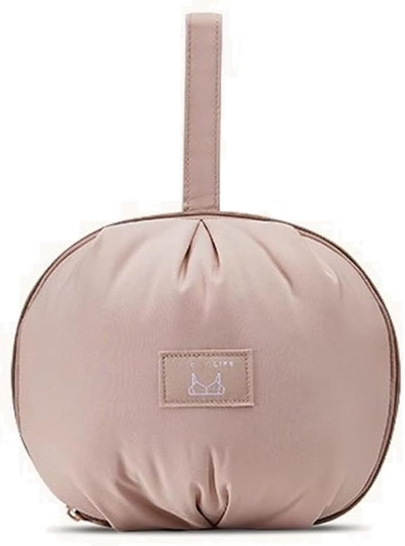Women's Travel Lingerie Bag Organizer - Portable Bra and Underwear Storage Case with Structured Design, Machine Washable, Ideal for Travel & Daily Use(White)