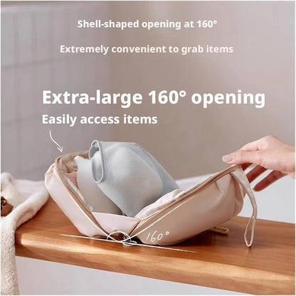 Women's Travel Lingerie Bag Organizer - Portable Bra and Underwear Storage Case with Structured Design, Machine Washable, Ideal for Travel & Daily Use(White)