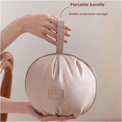 Women's Travel Lingerie Bag Organizer - Portable Bra and Underwear Storage Case with Structured Design, Machine Washable, Ideal for Travel & Daily Use(White)
