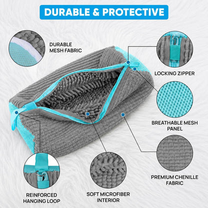 Shoe Washing Machine Bag – 2Pcs Shoe Cleaning Laundry Bags for Sneakers | Shoe Trees and 6 Deodorizer Balls Included, Secure Zip Lock Sneaker Washing Machine 360° Deep Shoe Cleaning Bag