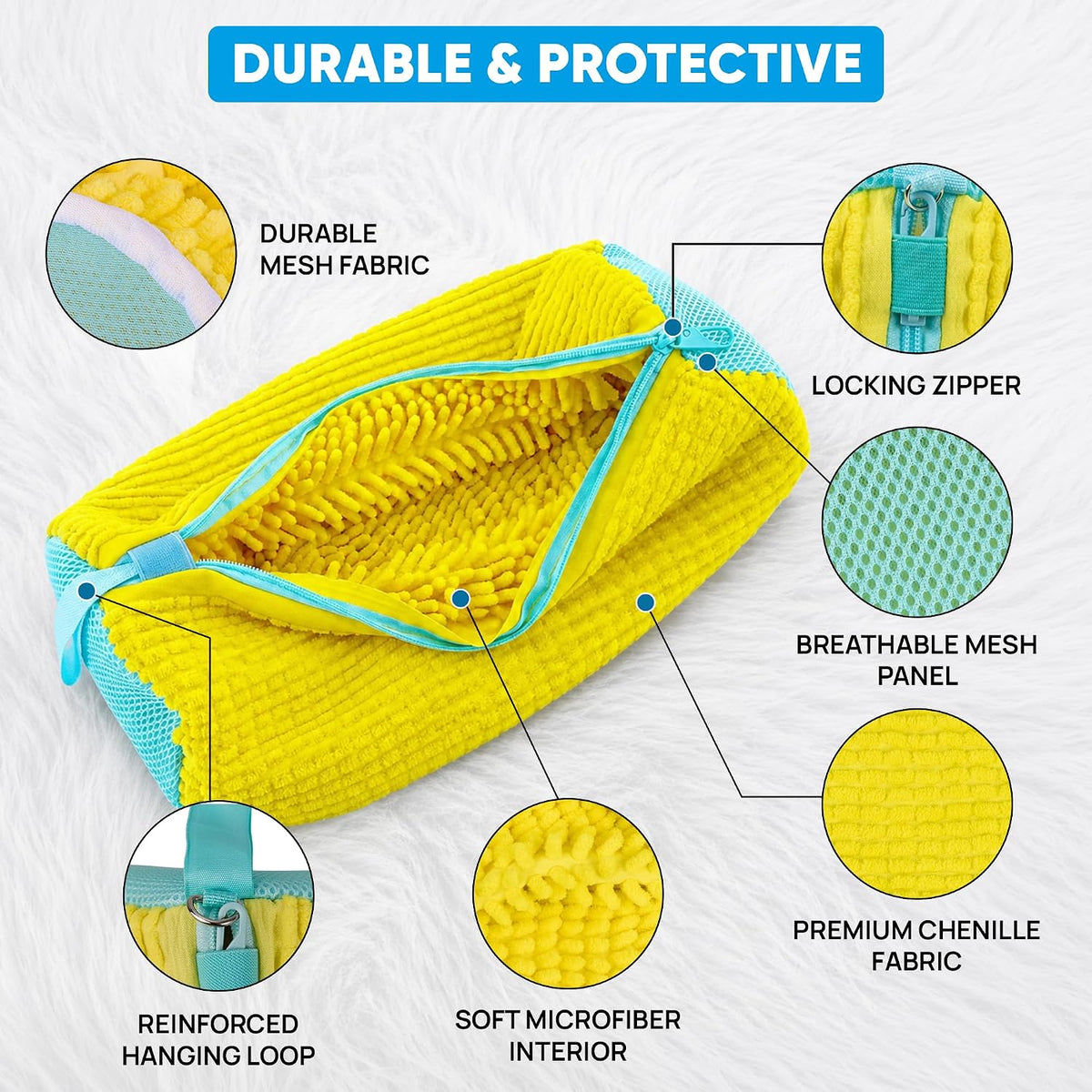 Shoe Washing Machine Bag – 2Pcs Shoe Cleaning Laundry Bags for Sneakers | Shoe Trees and 6 Deodorizer Balls Included, Secure Zip Lock Sneaker Washing Machine 360° Deep Shoe Cleaning Bag