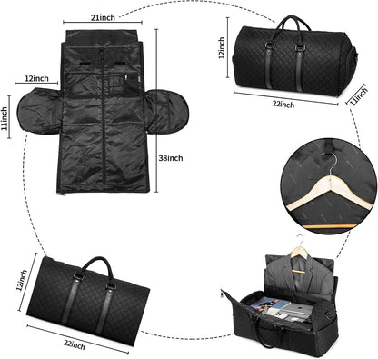 Convertible Carry on Garment Bag for Women, Garment Bags for Travel with Shoe Pouch 2 in 1 Hanging Suitcase Suit Bag for Women Travel Duffle Bag Garment Bag