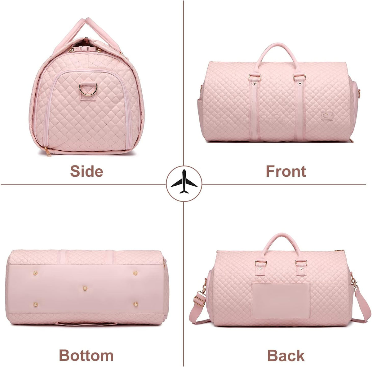 Convertible Carry on Garment Bag for Women, Garment Bags for Travel with Shoe Pouch 2 in 1 Hanging Suitcase Suit Bag for Women Travel Duffle Bag Garment Bag