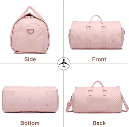 Convertible Carry on Garment Bag for Women, Garment Bags for Travel with Shoe Pouch 2 in 1 Hanging Suitcase Suit Bag for Women Travel Duffle Bag Garment Bag