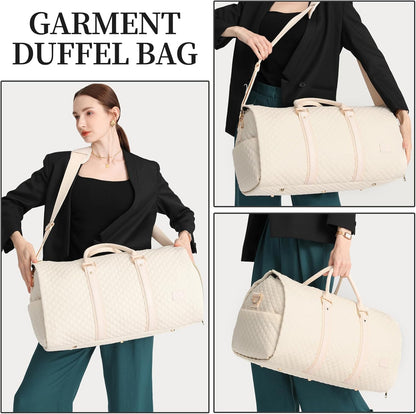 Convertible Carry on Garment Bag for Women, Garment Bags for Travel with Shoe Pouch 2 in 1 Hanging Suitcase Suit Bag for Women Travel Duffle Bag Garment Bag