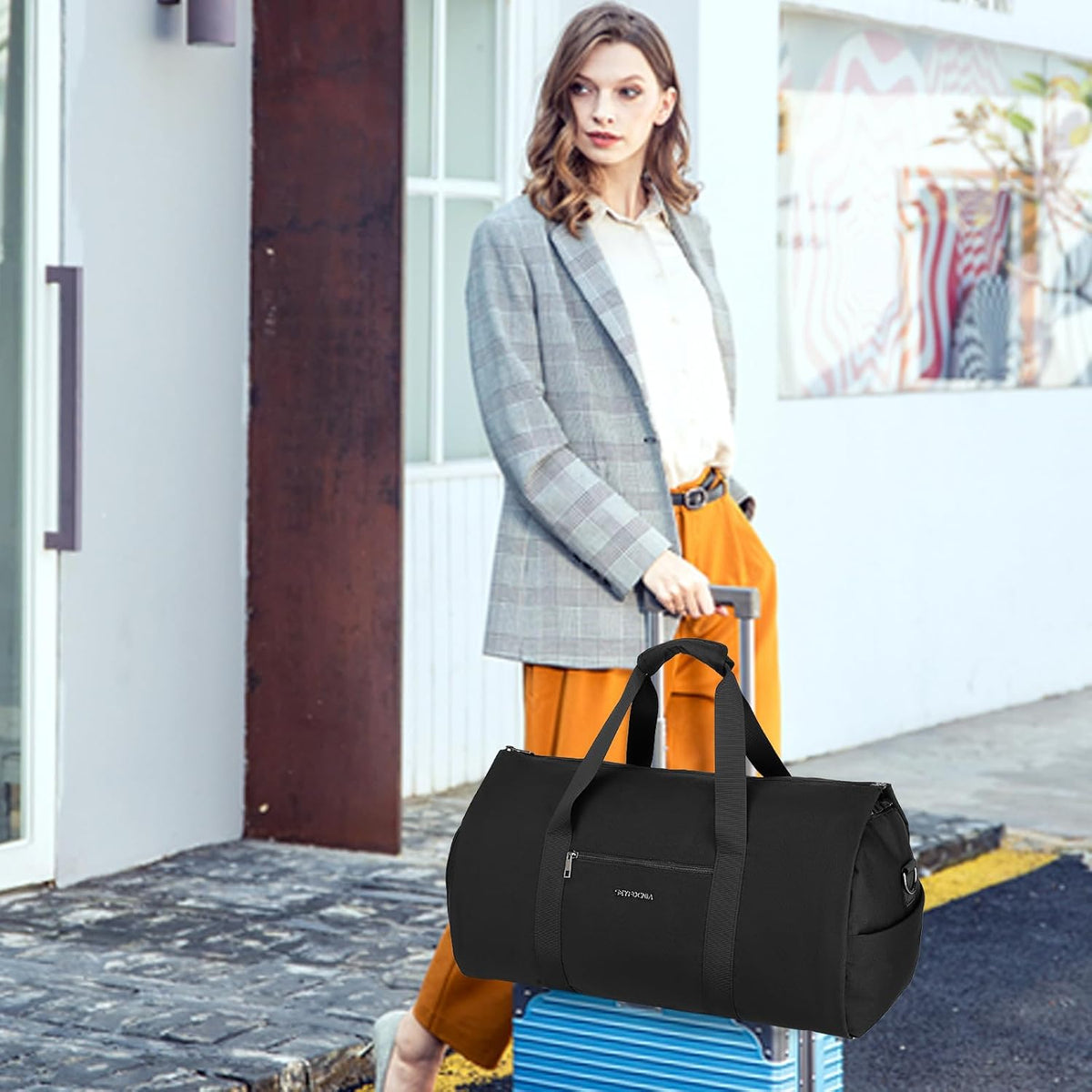Convertible Carry on Garment Bag for Women, Garment Bags for Travel with Shoe Pouch 2 in 1 Hanging Suitcase Suit Bag for Women Travel Duffle Bag Garment Bag