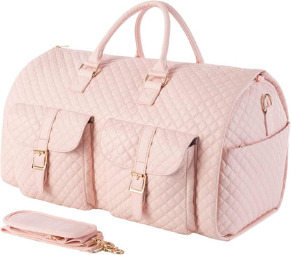 Convertible Carry on Garment Bag for Women, Garment Bags for Travel with Shoe Pouch 2 in 1 Hanging Suitcase Suit Bag for Women Travel Duffle Bag Garment Bag