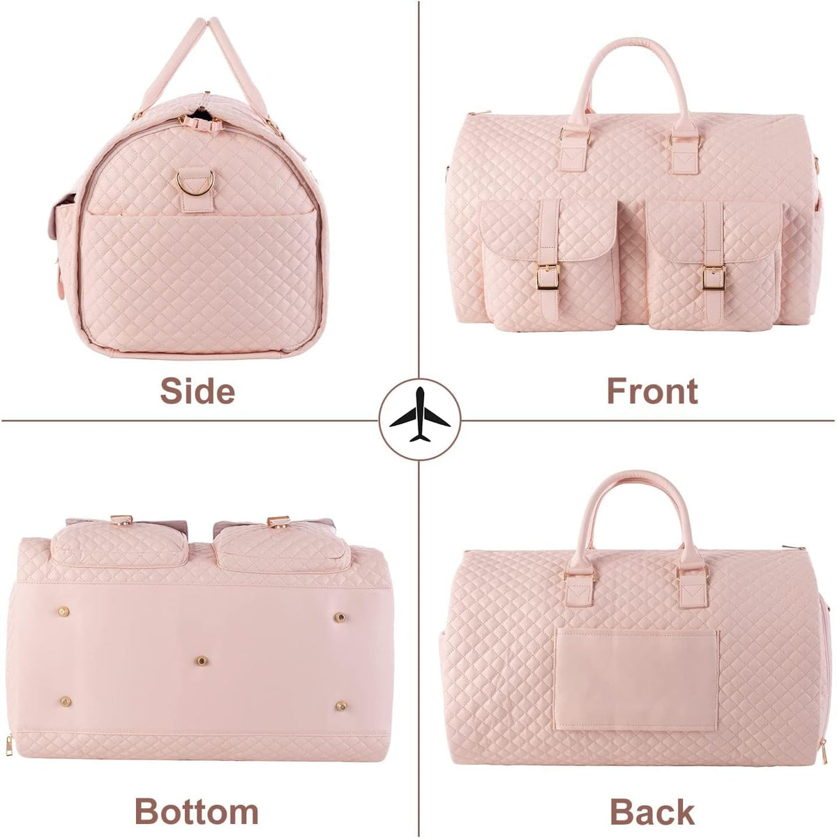 Convertible Carry on Garment Bag for Women, Garment Bags for Travel with Shoe Pouch 2 in 1 Hanging Suitcase Suit Bag for Women Travel Duffle Bag Garment Bag