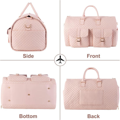 Convertible Carry on Garment Bag for Women, Garment Bags for Travel with Shoe Pouch 2 in 1 Hanging Suitcase Suit Bag for Women Travel Duffle Bag Garment Bag