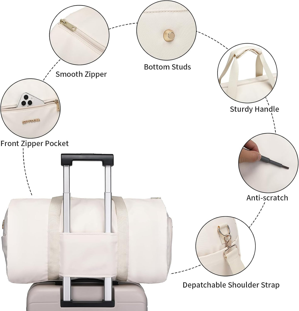 Convertible Carry on Garment Bag for Women, Garment Bags for Travel with Shoe Pouch 2 in 1 Hanging Suitcase Suit Bag for Women Travel Duffle Bag Garment Bag