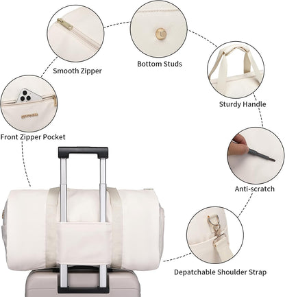 Convertible Carry on Garment Bag for Women, Garment Bags for Travel with Shoe Pouch 2 in 1 Hanging Suitcase Suit Bag for Women Travel Duffle Bag Garment Bag