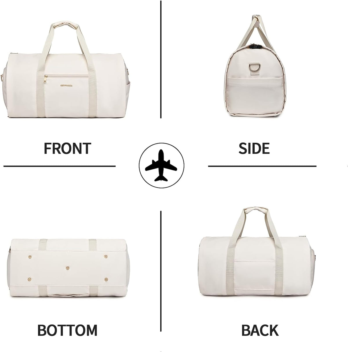 Convertible Carry on Garment Bag for Women, Garment Bags for Travel with Shoe Pouch 2 in 1 Hanging Suitcase Suit Bag for Women Travel Duffle Bag Garment Bag