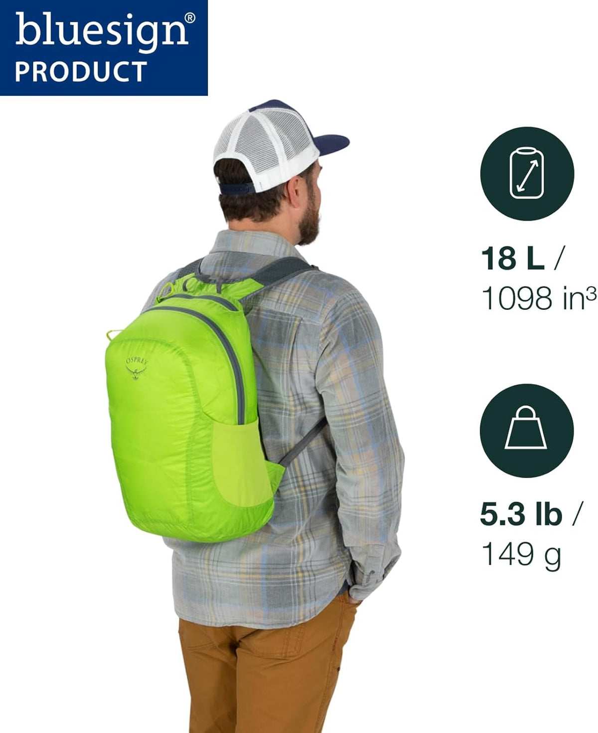 Ultralight Collapsible Stuff Pack - Lightweight, Packable Travel Backpack — Extra Bag For Travel and Every Day — 18 L Capacity Daypack to Expand Luggage, Black