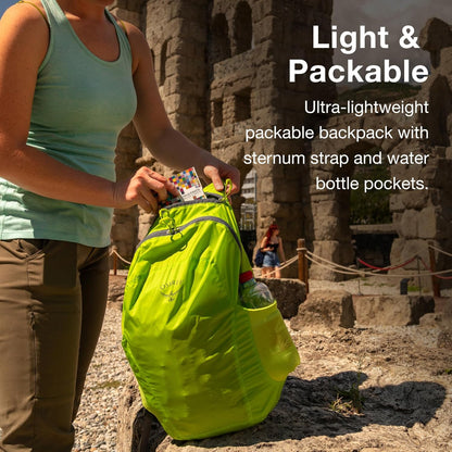 Ultralight Collapsible Stuff Pack - Lightweight, Packable Travel Backpack — Extra Bag For Travel and Every Day — 18 L Capacity Daypack to Expand Luggage, Black
