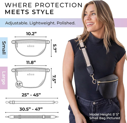 Leather RFID Anti Theft Sling Bag for Women, Pickpocket Proof Travel Crossbody Bag, RFID Blocking Crossbody Purse for Women