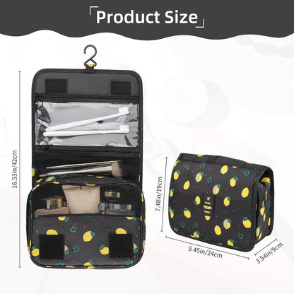 Foldable Hanging Travel Toiletry Bag,Waterproof Portable Travel Bags, Multifunction Travel Makeup Cosmetic Bag Organizer with Hanging Hook (Black)