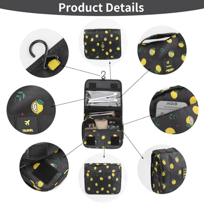 Foldable Hanging Travel Toiletry Bag,Waterproof Portable Travel Bags, Multifunction Travel Makeup Cosmetic Bag Organizer with Hanging Hook (Black)
