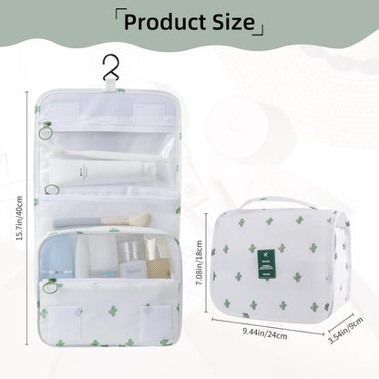 Foldable Hanging Travel Toiletry Bag,Waterproof Portable Travel Bags, Multifunction Travel Makeup Cosmetic Bag Organizer with Hanging Hook (Black)