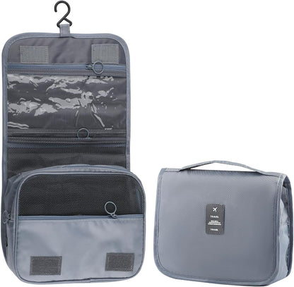 Foldable Hanging Travel Toiletry Bag,Waterproof Portable Travel Bags, Multifunction Travel Makeup Cosmetic Bag Organizer with Hanging Hook (Black)
