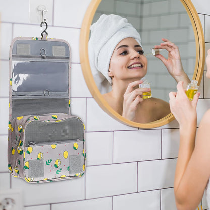 Foldable Hanging Travel Toiletry Bag,Waterproof Portable Travel Bags, Multifunction Travel Makeup Cosmetic Bag Organizer with Hanging Hook (Black)