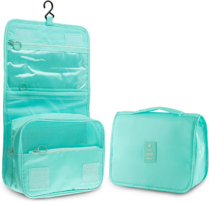 Foldable Hanging Travel Toiletry Bag,Waterproof Portable Travel Bags, Multifunction Travel Makeup Cosmetic Bag Organizer with Hanging Hook (Black)