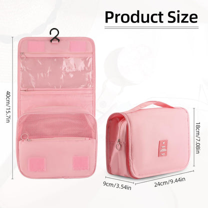 Foldable Hanging Travel Toiletry Bag,Waterproof Portable Travel Bags, Multifunction Travel Makeup Cosmetic Bag Organizer with Hanging Hook (Black)