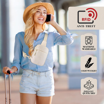 Small RFID Crossbody Bags for Women, Anti Theft Travel Mini Sling Bag RFID Blocking Chest Bag