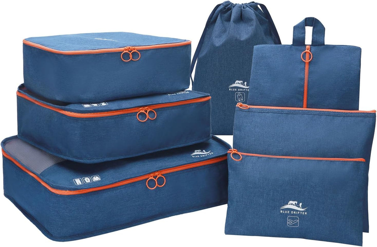 7 Set Packing Cubes for Suitcases Travel Luggage Packing Organizers,Travel Essentials Luggage Organizer Accessories Toiletry Bag Shoe Bag Laundry bag