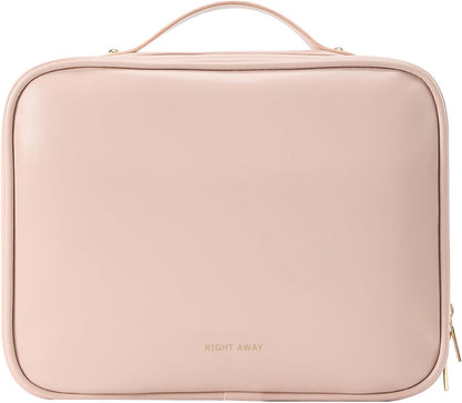 Travel Toiletry Bag for Women, Makeup Bag& Cases, Waterproof Makeup Organizer Cosmetic Bag with Compartments,Portable Make Up Bag for Travel Size Toiletries,Skincare,Brushes Set,Black