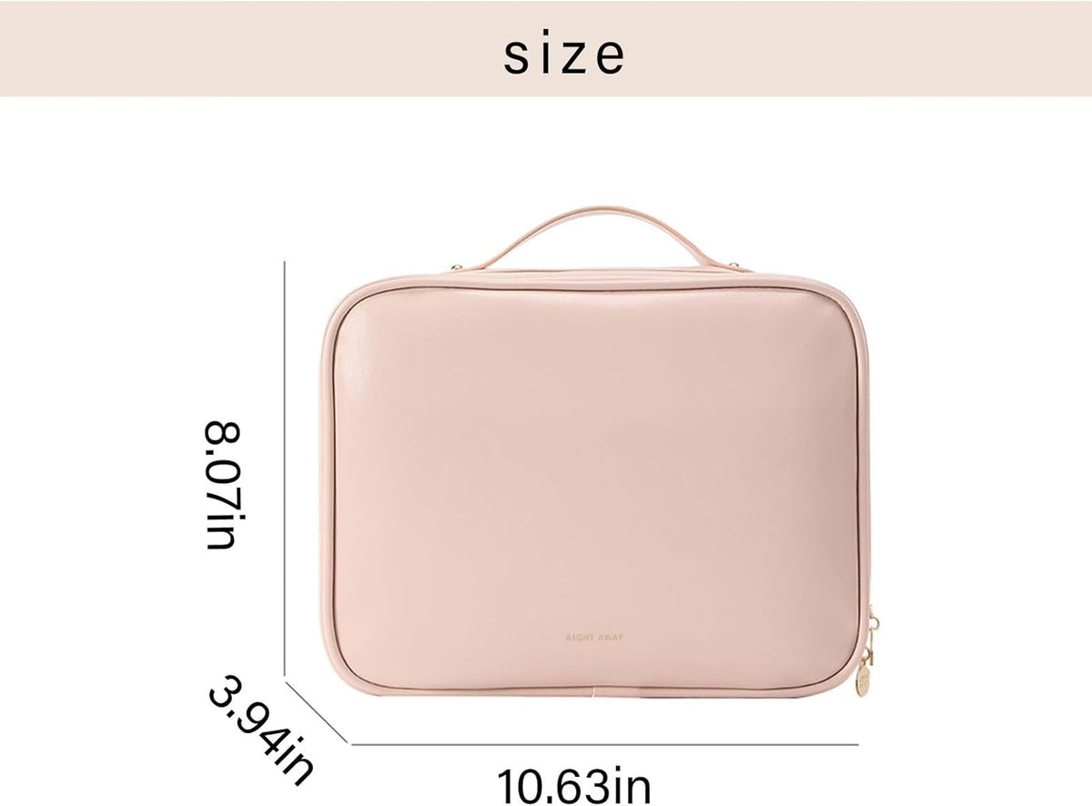 Travel Toiletry Bag for Women, Makeup Bag& Cases, Waterproof Makeup Organizer Cosmetic Bag with Compartments,Portable Make Up Bag for Travel Size Toiletries,Skincare,Brushes Set,Black