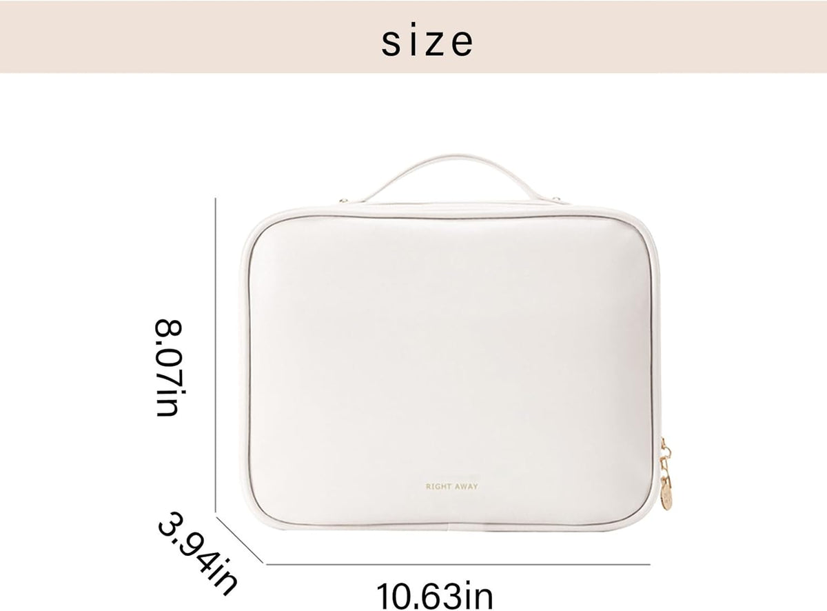 Travel Toiletry Bag for Women, Makeup Bag& Cases, Waterproof Makeup Organizer Cosmetic Bag with Compartments,Portable Make Up Bag for Travel Size Toiletries,Skincare,Brushes Set,Black