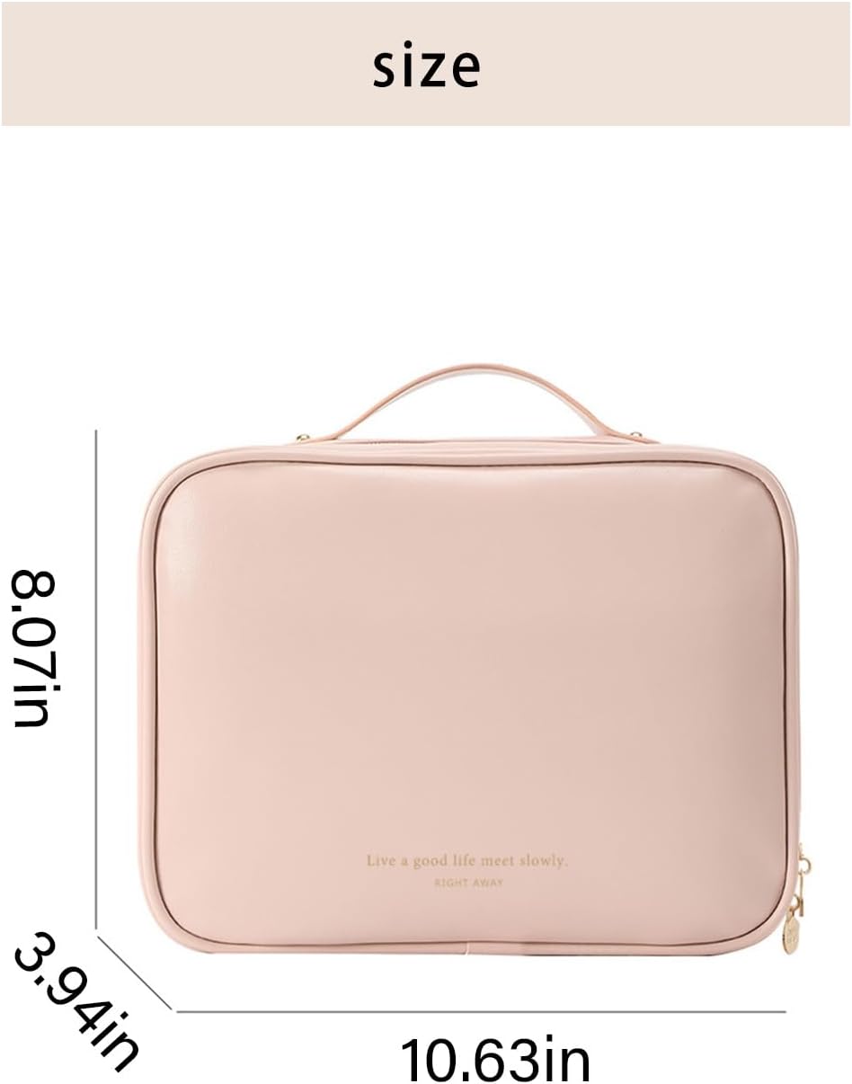 Travel Toiletry Bag for Women, Makeup Bag& Cases, Waterproof Makeup Organizer Cosmetic Bag with Compartments,Portable Make Up Bag for Travel Size Toiletries,Skincare,Brushes Set,Black