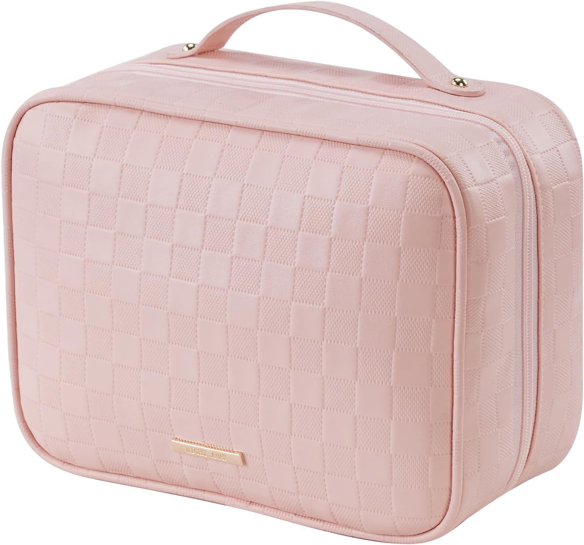 Travel Toiletry Bag for Women, Makeup Bag& Cases, Waterproof Makeup Organizer Cosmetic Bag with Compartments,Portable Make Up Bag for Travel Size Toiletries,Skincare,Brushes Set,Black