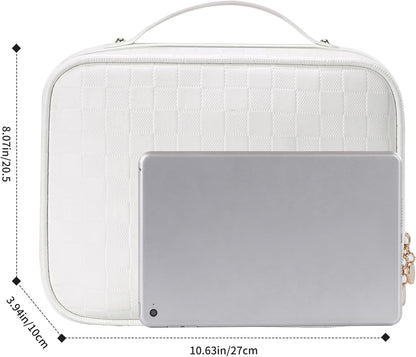 Travel Toiletry Bag for Women, Makeup Bag& Cases, Waterproof Makeup Organizer Cosmetic Bag with Compartments,Portable Make Up Bag for Travel Size Toiletries,Skincare,Brushes Set,Black