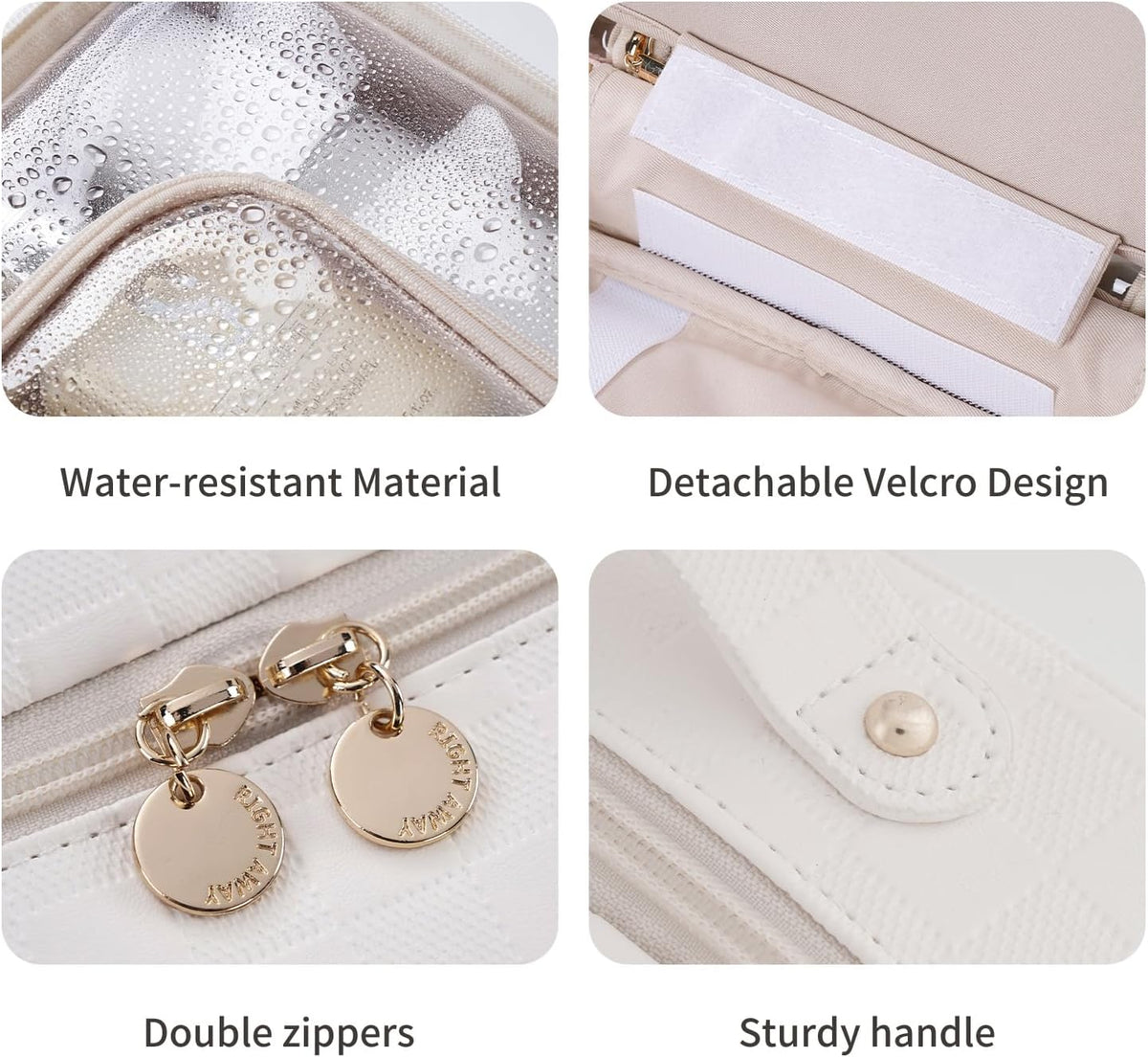 Travel Toiletry Bag for Women, Makeup Bag& Cases, Waterproof Makeup Organizer Cosmetic Bag with Compartments,Portable Make Up Bag for Travel Size Toiletries,Skincare,Brushes Set,Black