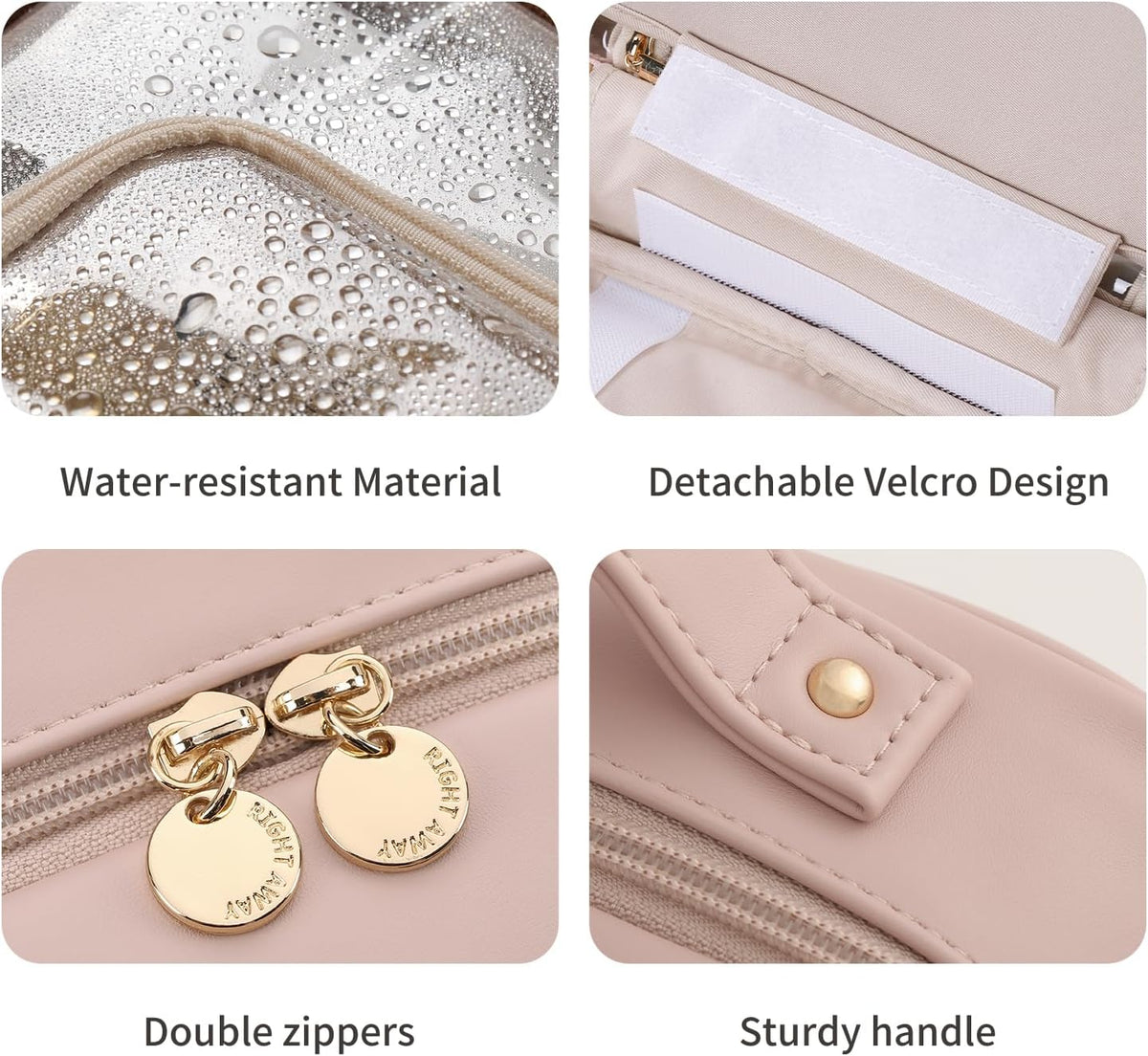Travel Toiletry Bag for Women, Makeup Bag& Cases, Waterproof Makeup Organizer Cosmetic Bag with Compartments,Portable Make Up Bag for Travel Size Toiletries,Skincare,Brushes Set,Black