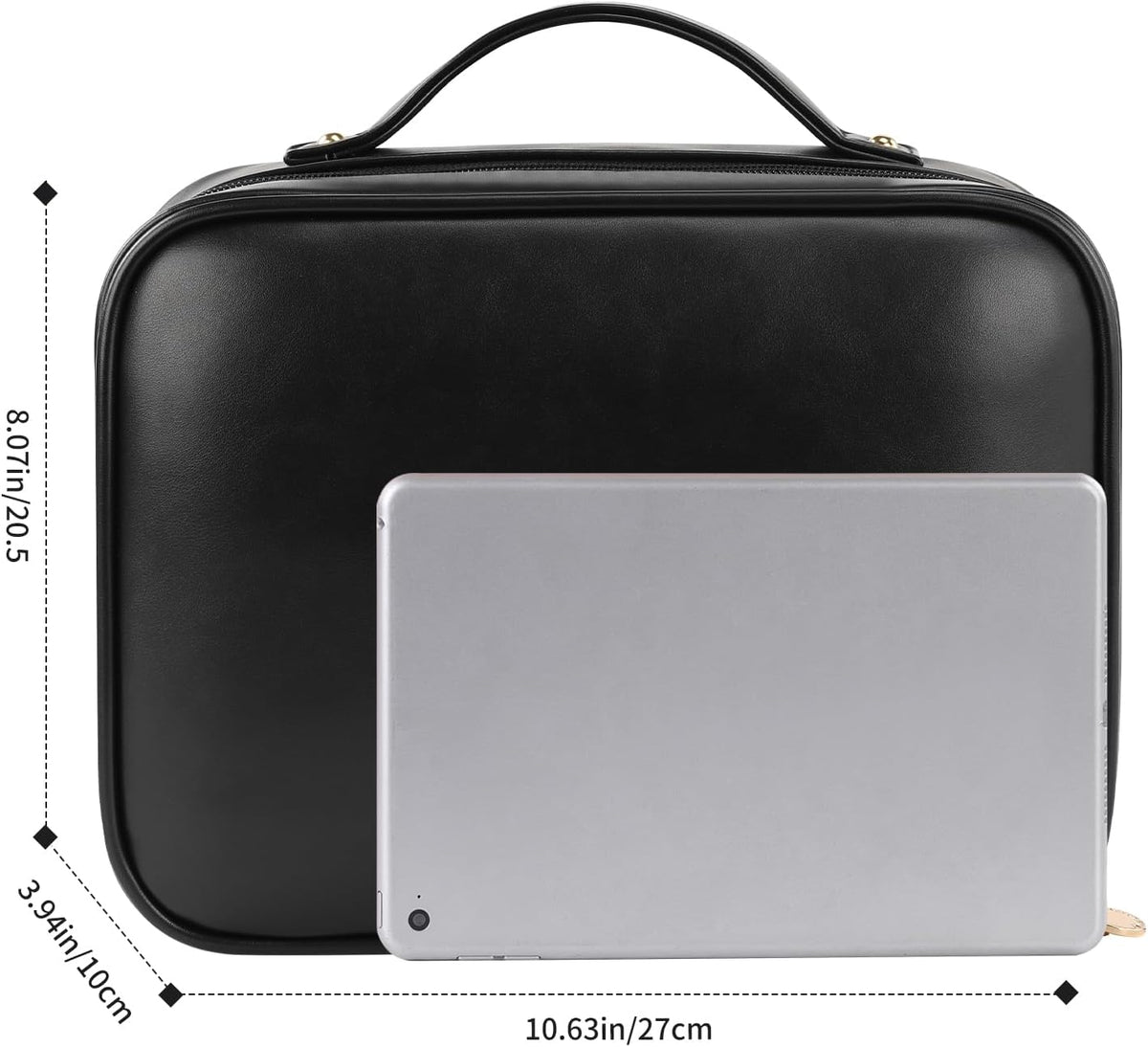 Travel Toiletry Bag for Women, Makeup Bag& Cases, Waterproof Makeup Organizer Cosmetic Bag with Compartments,Portable Make Up Bag for Travel Size Toiletries,Skincare,Brushes Set,Black