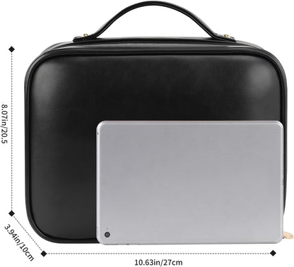 Travel Toiletry Bag for Women, Makeup Bag& Cases, Waterproof Makeup Organizer Cosmetic Bag with Compartments,Portable Make Up Bag for Travel Size Toiletries,Skincare,Brushes Set,Black
